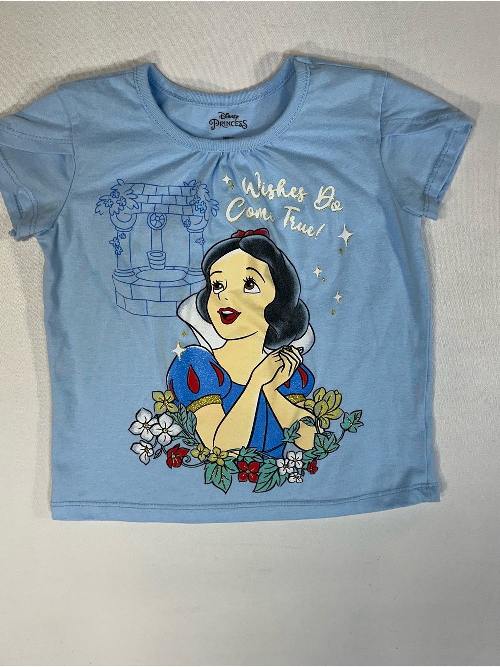 Disney Princess Snow White Girls Size 6 Blue Graphic T-Shirt